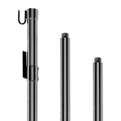 Asta per stendardo in metallo cromato cm 225 - 3 pezzi