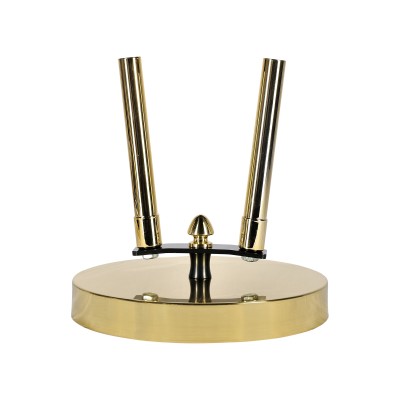 Base acciaio oro Ø 280 mm a 2 sedi per asta Ø 22 mm