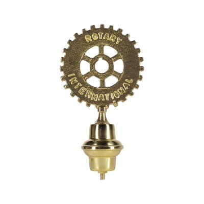 Puntale emblema Rotary per asta in ottone