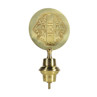 Puntale emblema Leo per asta in ottone