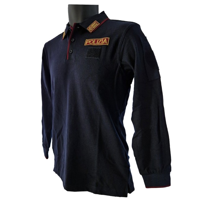 Polo Polizia manica lunga in cotone/poliestere