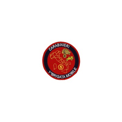 Patch Tonda 1° Brigata Mobile 5° Reggimento Emilia romagna Carabinieri ricamata da tuta op