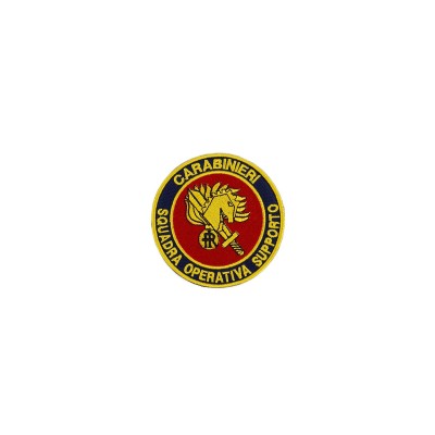 Patch Squadra Operativa Supporto Carabinieri ricamata da tuta op gialla