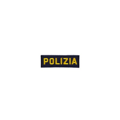 Patch scritta Polizia ricamata gialla
