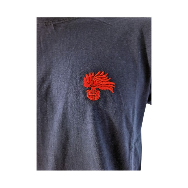 T-shirt Carabinieri Blu in cotone fiamma
