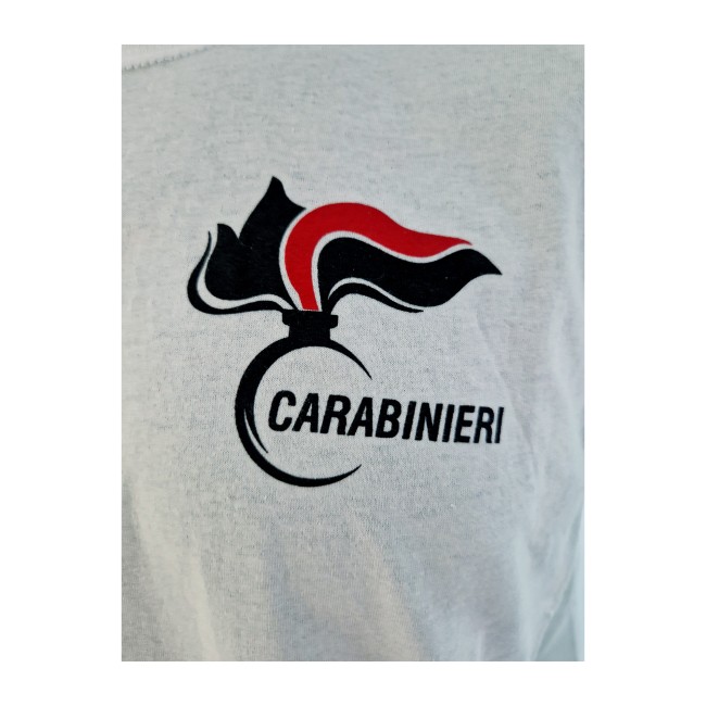 T-shirt Carabinieri Bianca in cotone dettaglio