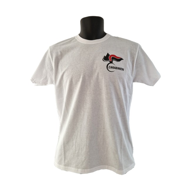 T-shirt Carabinieri Bianca in cotone frontale