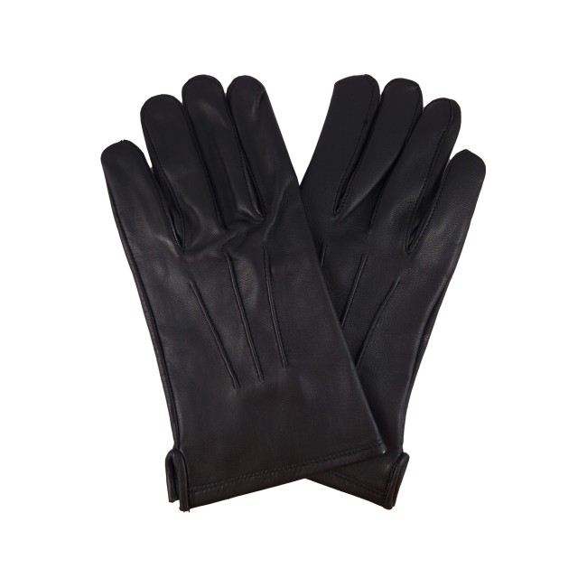Guanti foderati da divisa in pelle nera