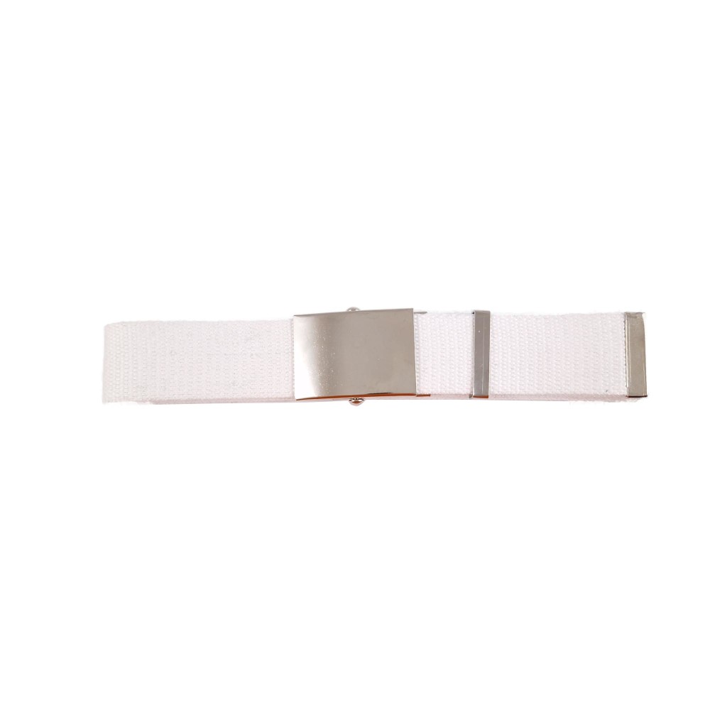 Cintura cotone bianca con fibbia in metallo - h 4 cm