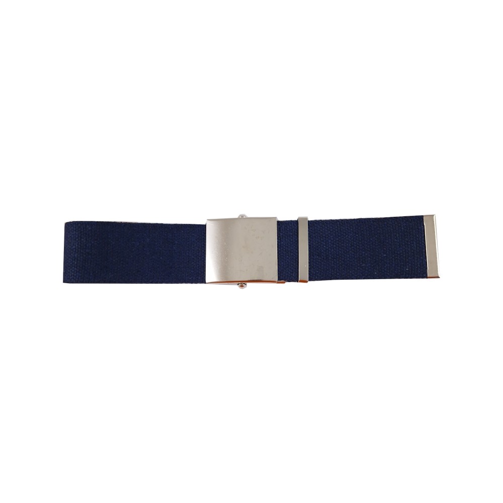 Cintura in cotone blu con fibbia in metallo - h 4 cm