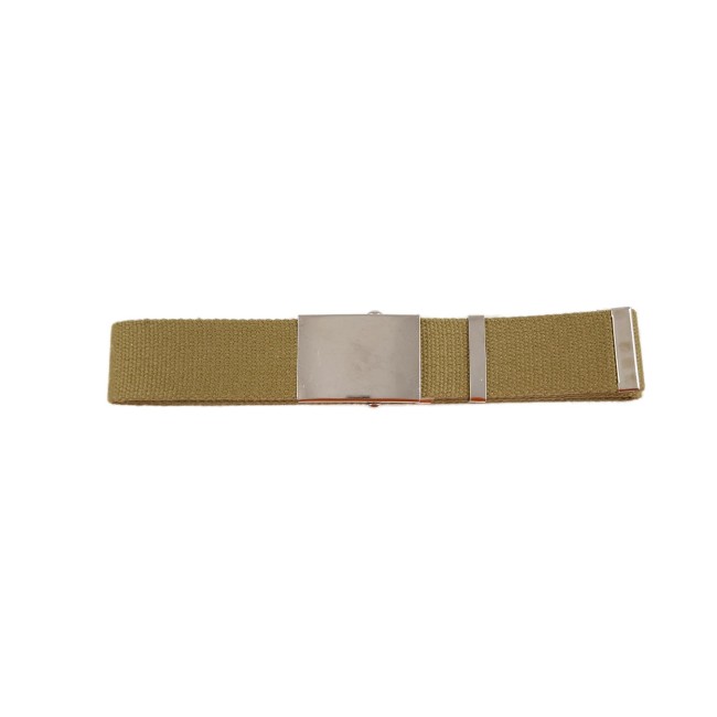 Cintura in cotone kaki con fibbia in metallo - h 4 cm
