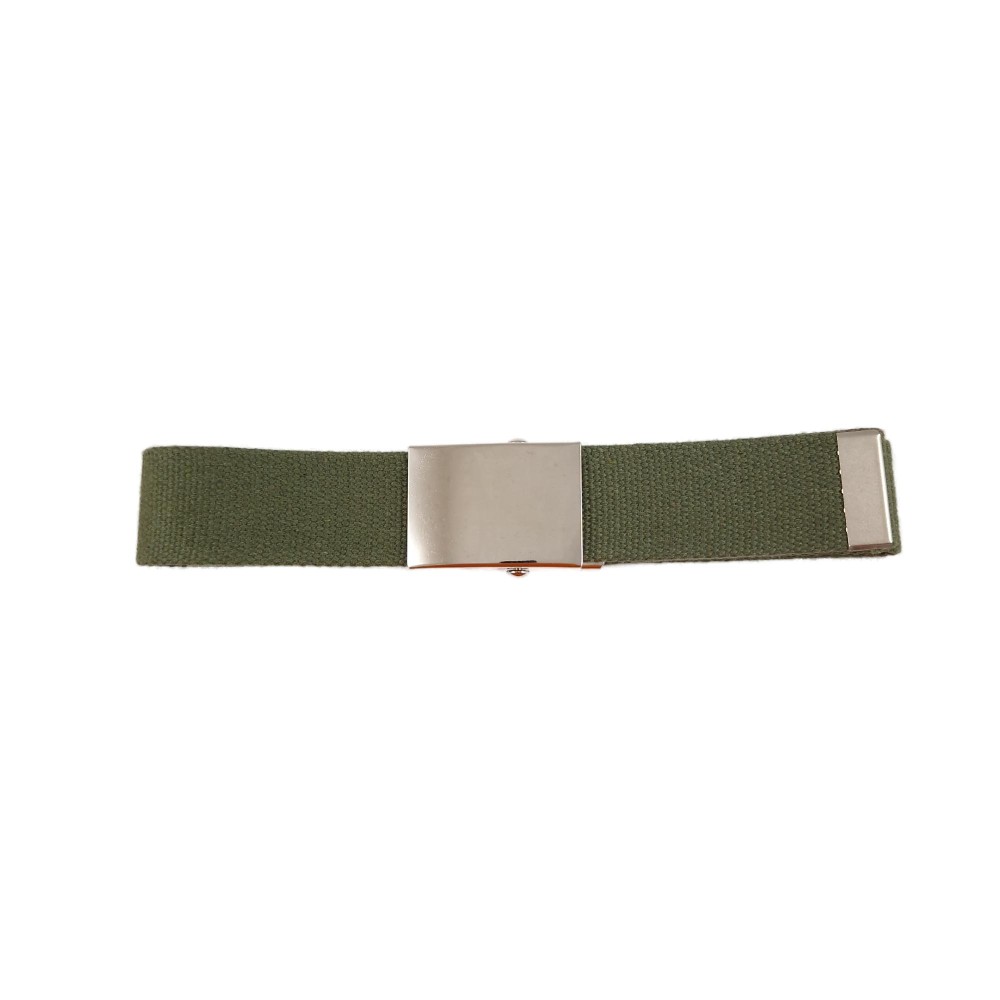 Cintura in cotone verde con fibbia in metallo - h 4 cm