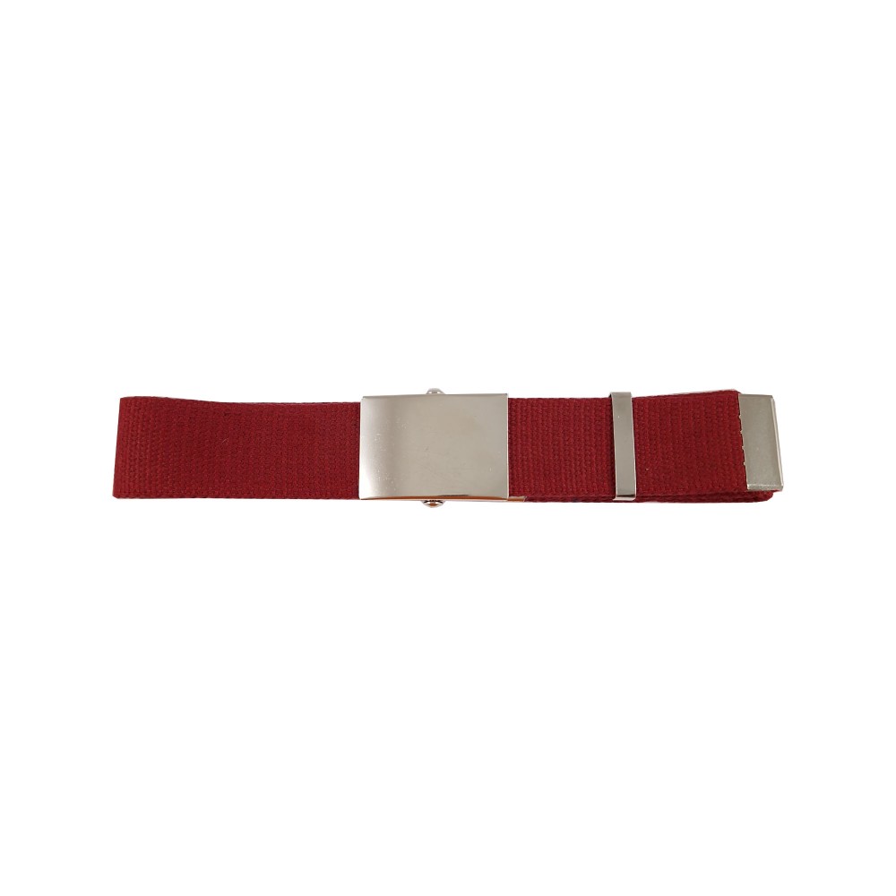 Cintura in cotone bordeaux con fibbia in metallo - h 4 cm