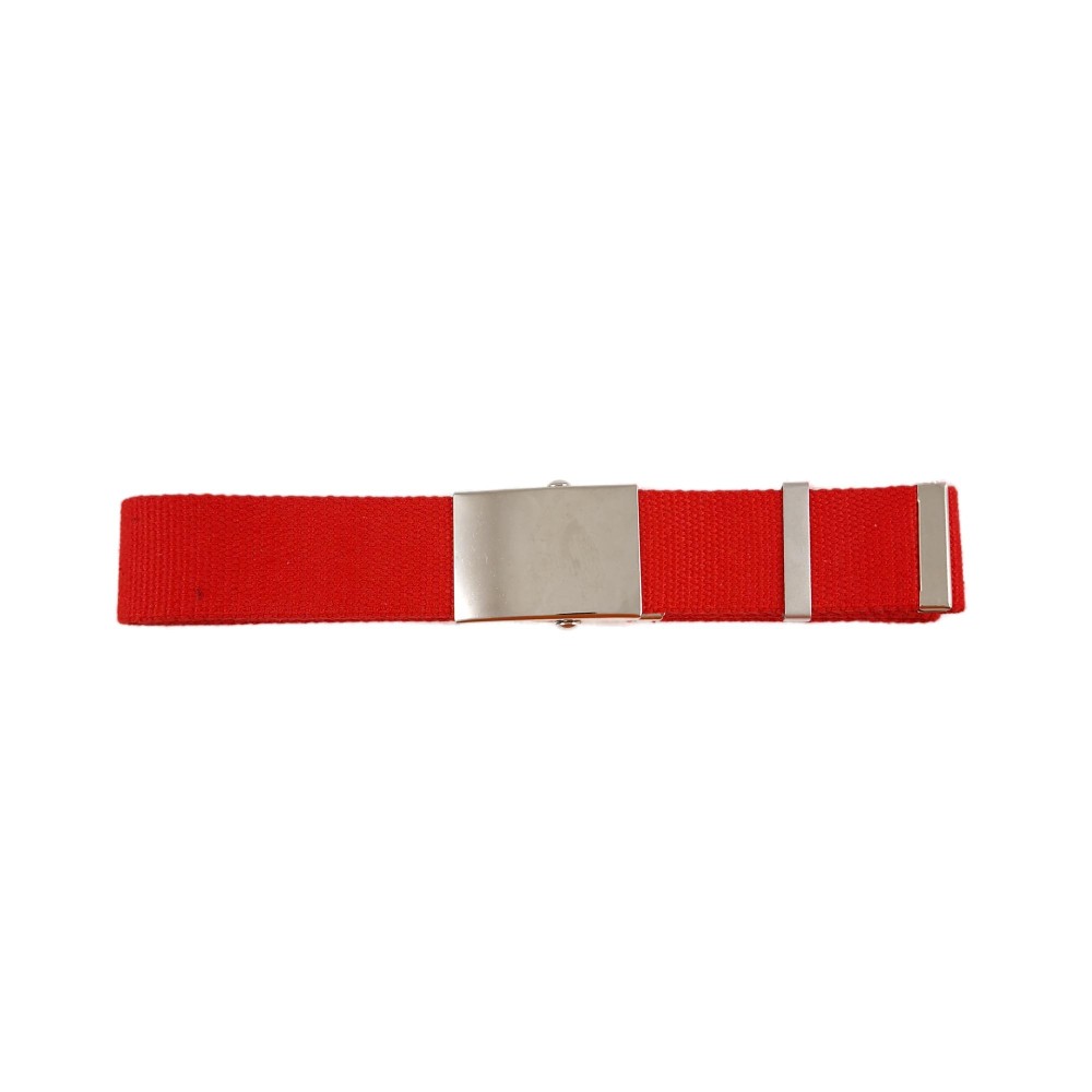 Cintura in cotone rosso con fibbia in metallo - h 4 cm