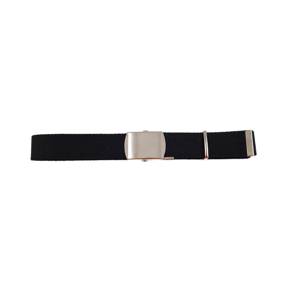 Cintura in cotone nero con fibbia in metallo - h 3 cm