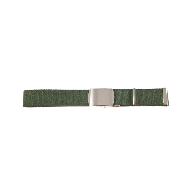 Cintura in cotone verde con fibbia in metallo - h 3 cm