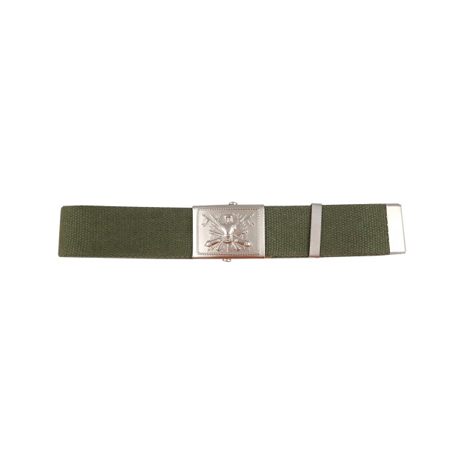Cintura Verde cotone woodland con fibbia in metallo - h 4 cm