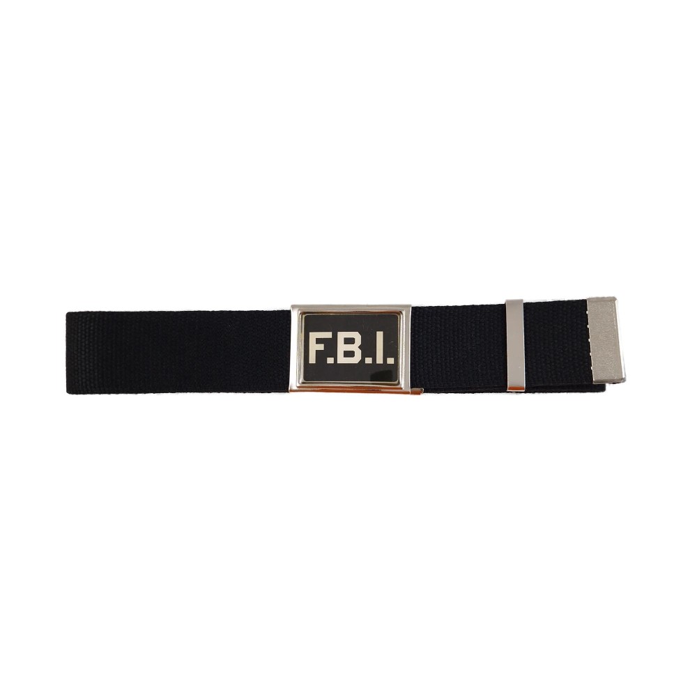 Cintura FBI cotone nero con fibbia vetrificata