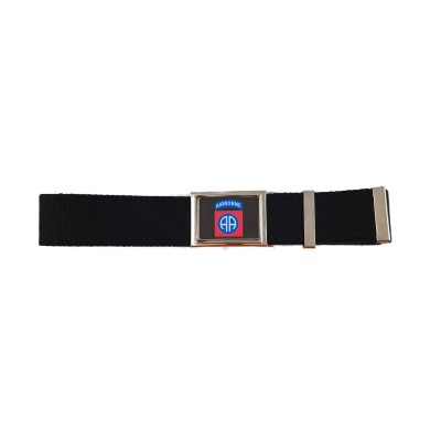 Cintura Stemma Airborne cotone nero con fibbia vetrificata