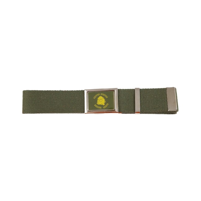 Cintura US Marine Corps cotone verde con fibbia vetrificata