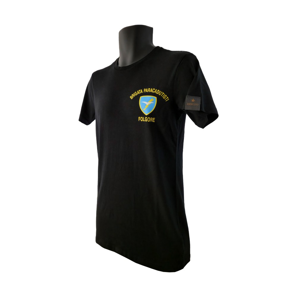 T-Shirt Paracadutisti Folgore nera in cotone