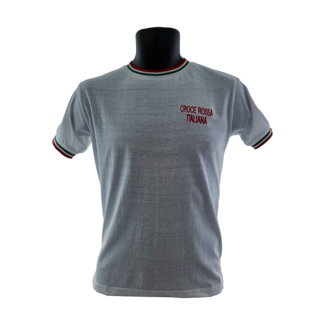 T-Shirt Croce Rossa Italiana bianca in cotone frontale