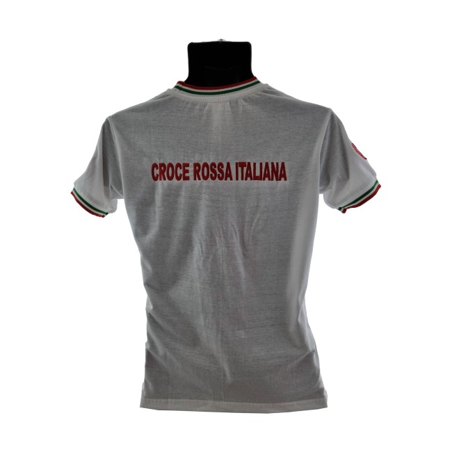 T-Shirt Croce Rossa Italiana bianca in cotone retro