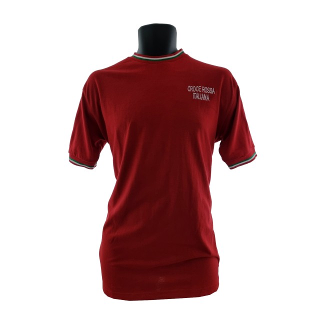 T-Shirt Croce Rossa Italiana rossa in cotone frontale