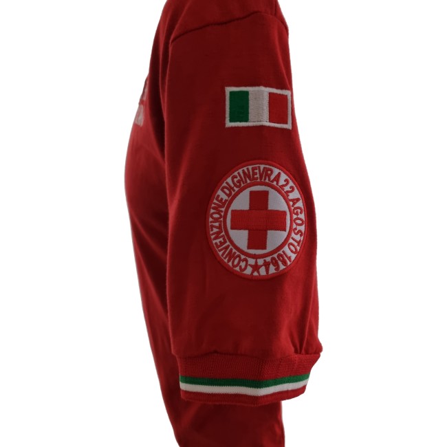 T-Shirt Croce Rossa Italiana rossa in cotone manica