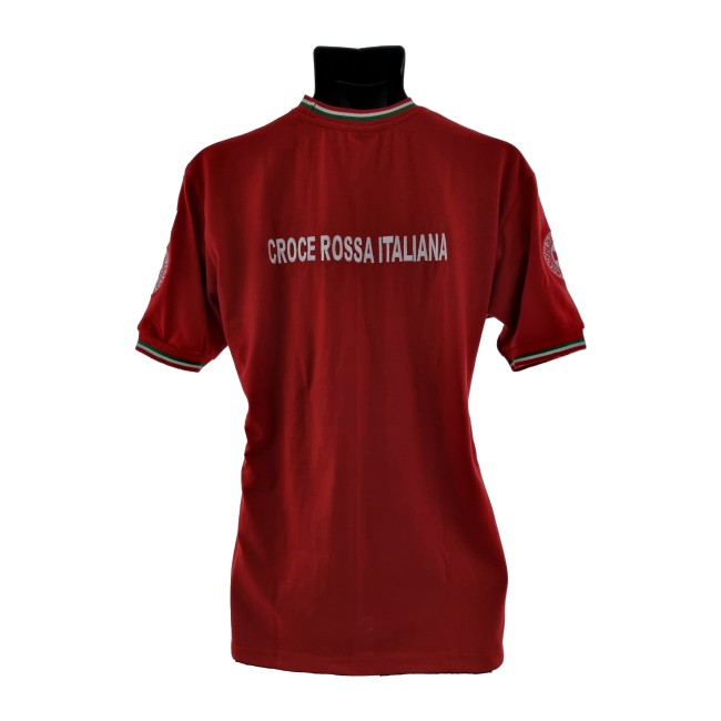 T-Shirt Croce Rossa Italiana rossa in cotone retro