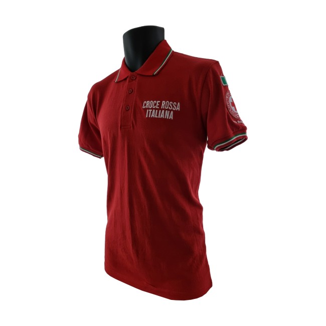 Polo Croce Rossa Italiana rossa maniche corte