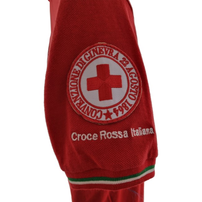 Polo Croce Rossa Italiana rossa maniche corte manica