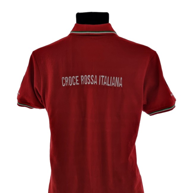 Polo Croce Rossa Italiana rossa maniche corte retro