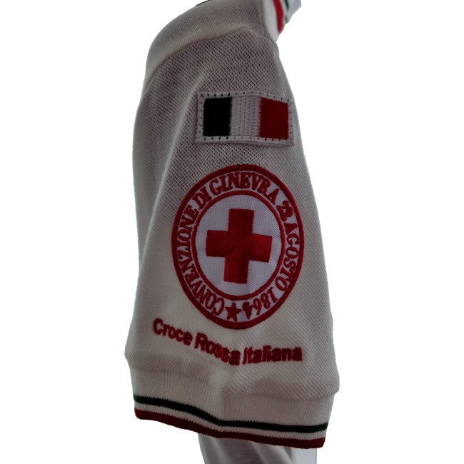 Polo Croce Rossa Italiana bianca maniche corte manica