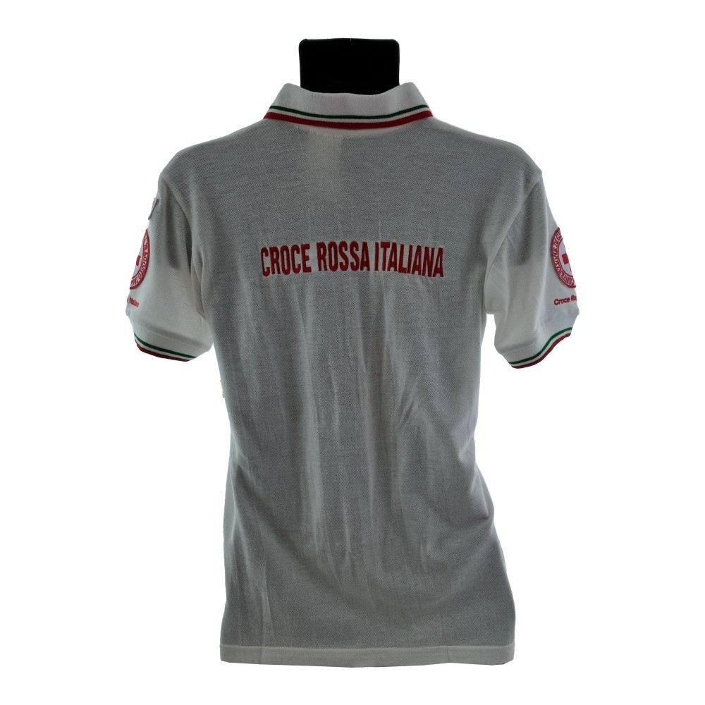 Polo Croce Rossa Italiana bianca maniche corte Il Tricolore