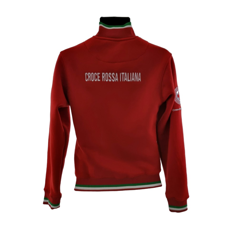 Felpa Italia Uomo Con Zip - Scritta E Scudetto Ricamati, Cotone 75%, Grigio O Blu, S-XXL - Foto 6