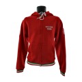Felpa Croce Rossa Italiana rossa con zip e cappuccio frontale