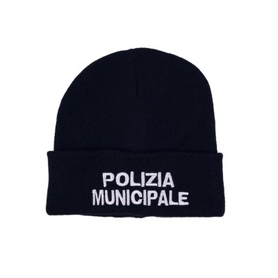 Berretto Zuccotto Polizia Municipale blu in acrilico