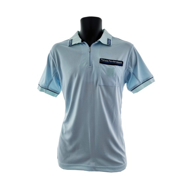 Polo Polizia Penitenziaria manica corta in cotone/poliestere frontale