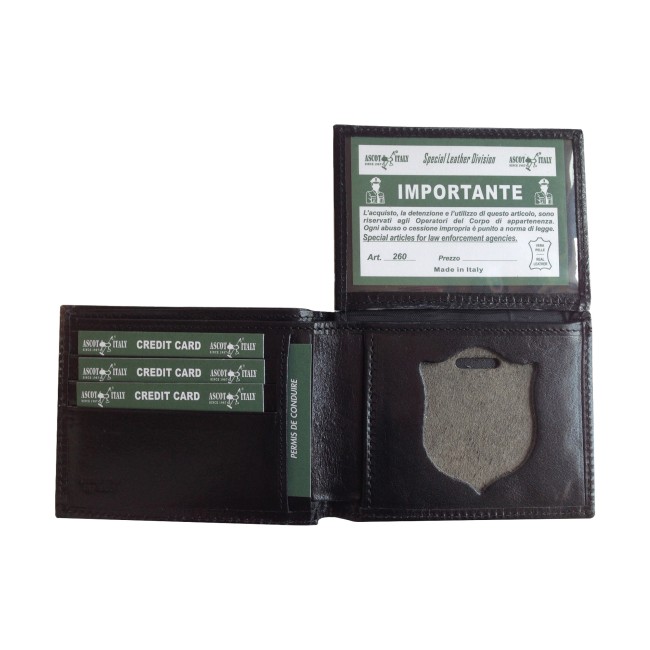 Ascot Portafoglio Polizia 260 orizzontale con placca occultabile