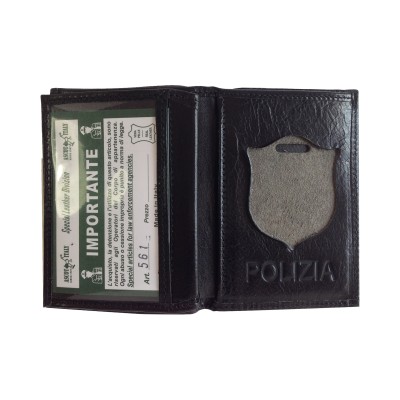 Ascot Portafoglio Polizia 561 verticale con placca occultabile