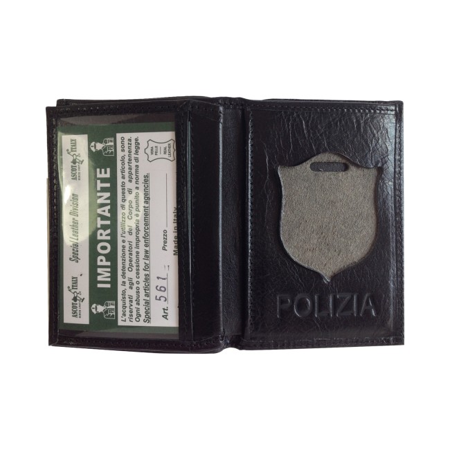 Ascot Portafoglio Polizia 561 verticale con placca occultabile