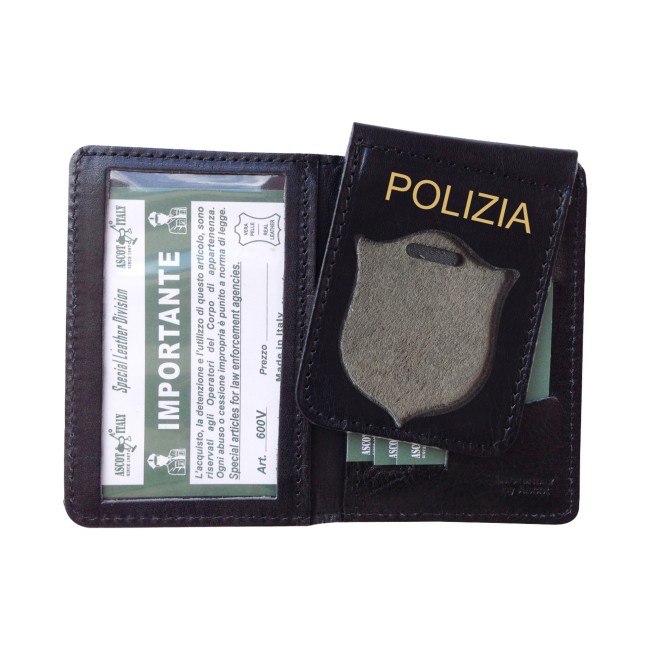 Ascot Portafoglio Polizia 600 verticale in pelle