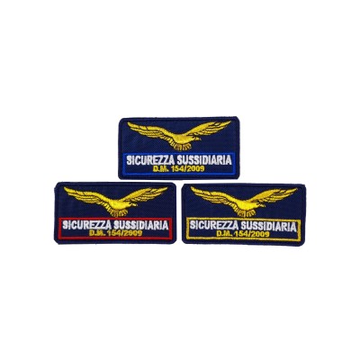 Patch Sicurezza Sussidiaria Guardia Giurata ricamata