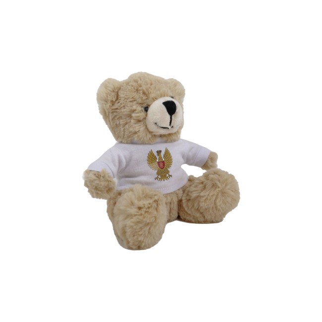 Orsetto Peluche Polizia con polo bianca - 17 cm
