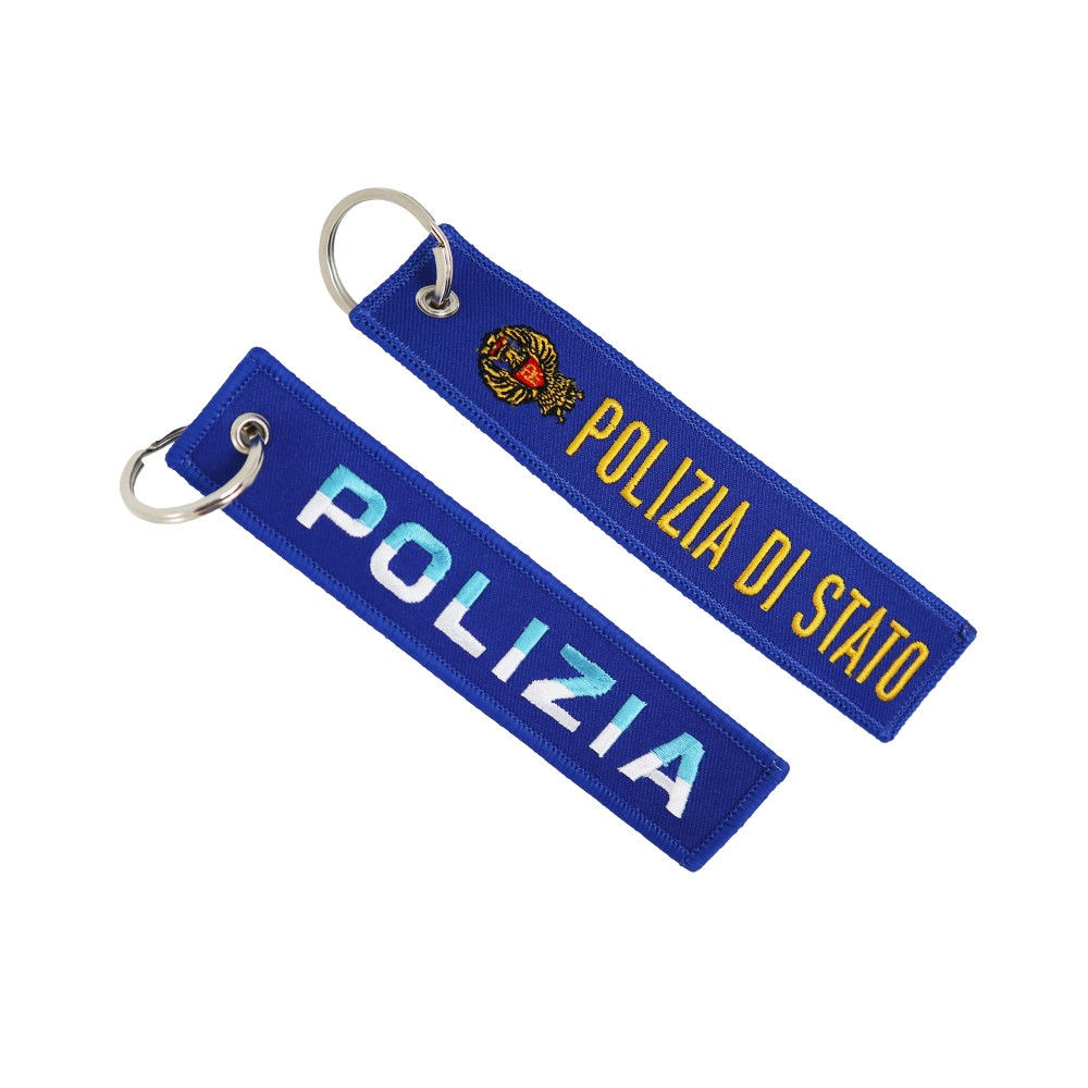 Portachiavi scritta Polizia di Stato ricamato
