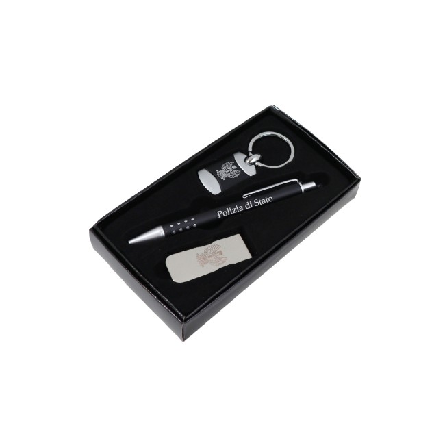 Set Penna, Portachiavi e Fermasoldi Polizia di Stato con astuccio