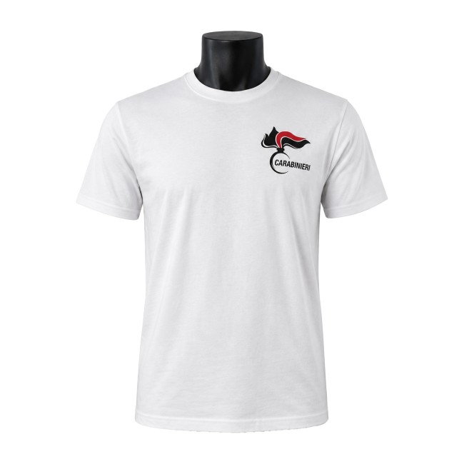 T-shirt Carabinieri Bianca in cotone frontale