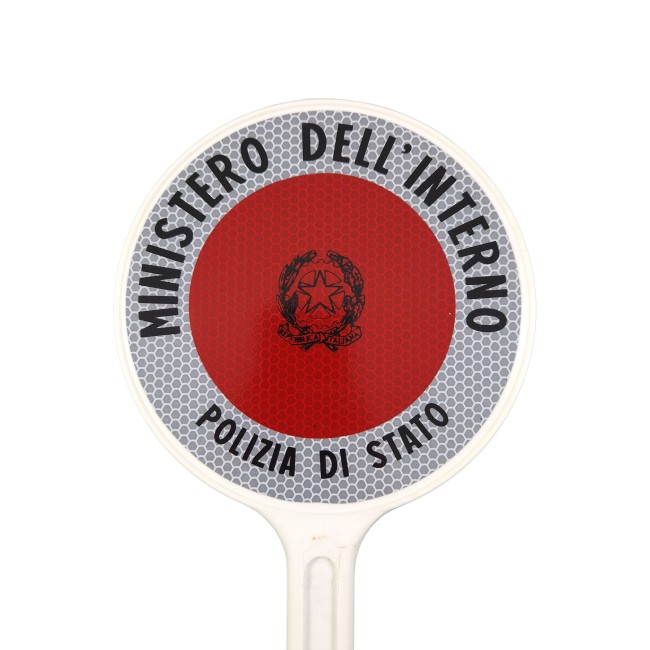 Paletta Segnaletica Polizia di Stato in plastica dettaglio